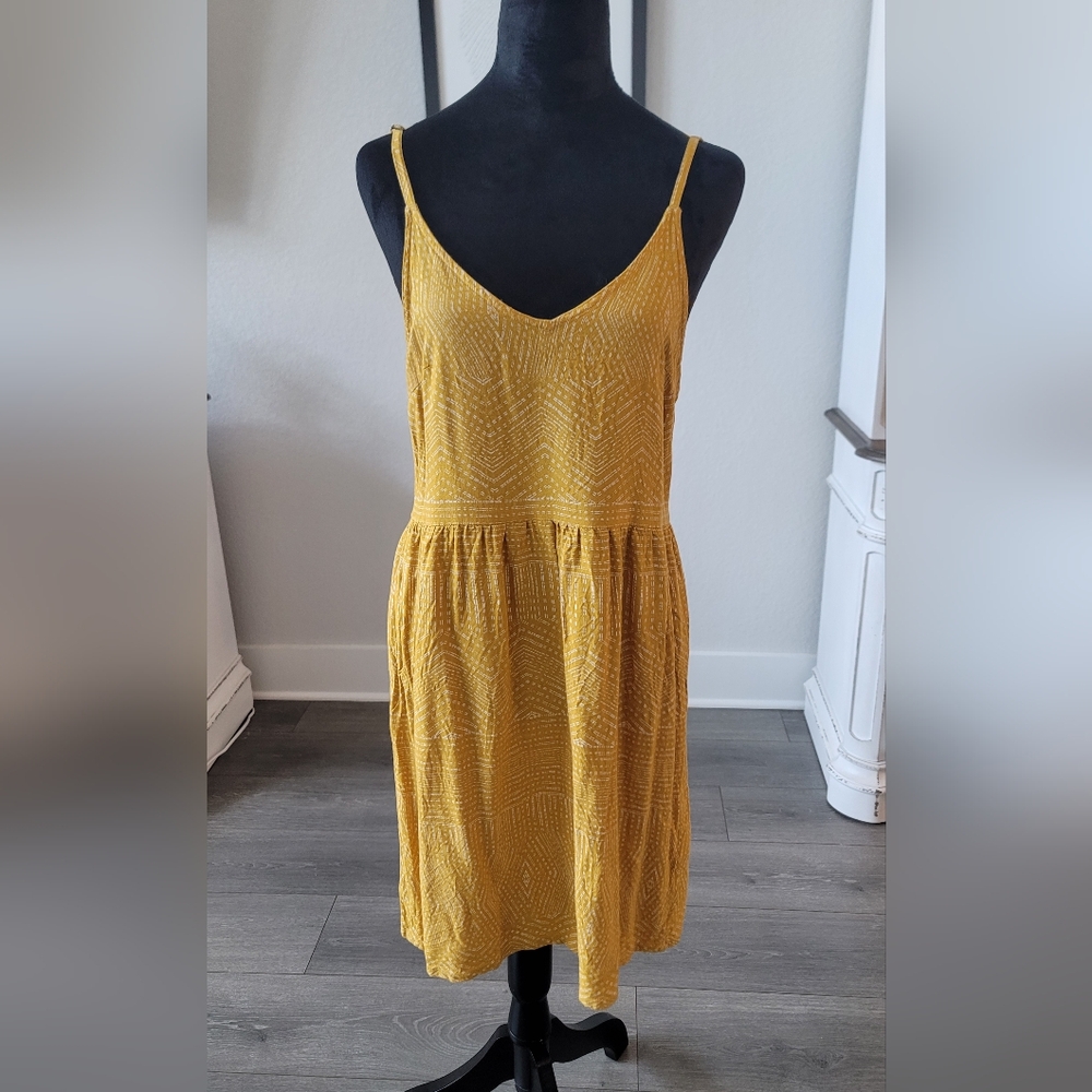 RVCA Sun Dress Yellow Size Small